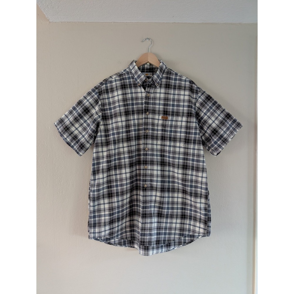 Carhartt Men's Plaid Short Sleeve Button Up Shirt‎ Casual Workwear No Size Tag